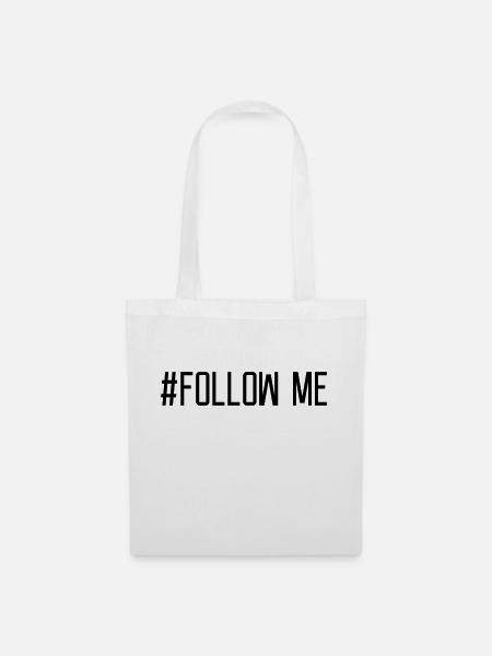 Follow Me Hashtag - Stoffbeutel - Weiß