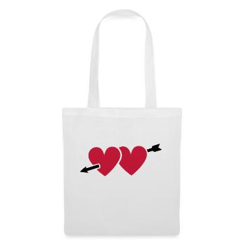 Heart Arrow 2 Hearts Love Arrowhead Couples que j'aime - Sac en tissu - blanc - Devant
