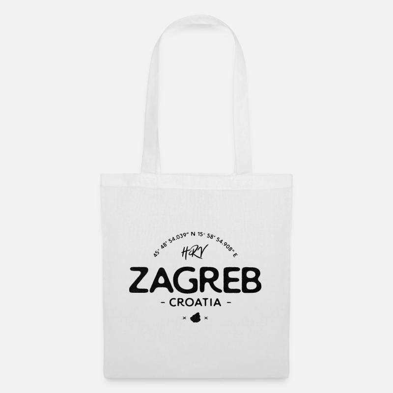 Zagreb Croatia Distressed Herz Logo - Stoffbeutel - Weiß