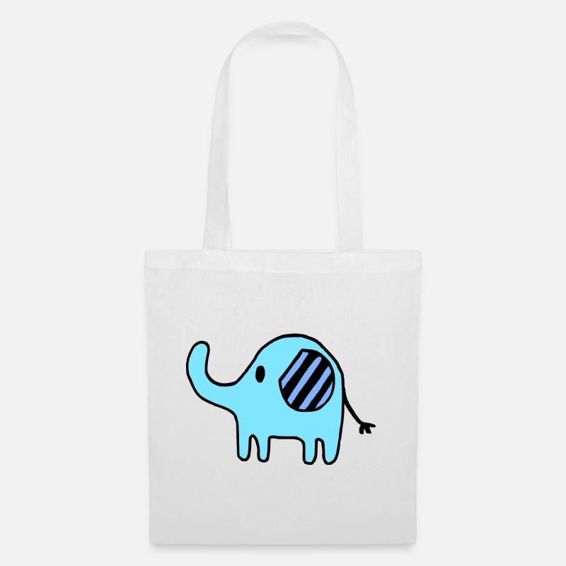 Elefant klein blau Mädchen Jungs Kinder Geschenk - Stoffbeutel - Weiß