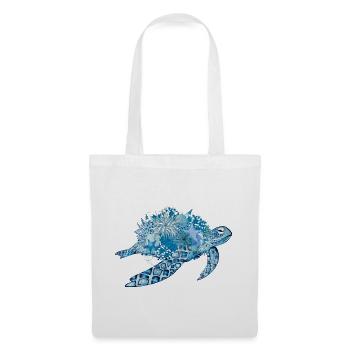 imaginative blue turtle with corals - Tote Bag - white - Front
