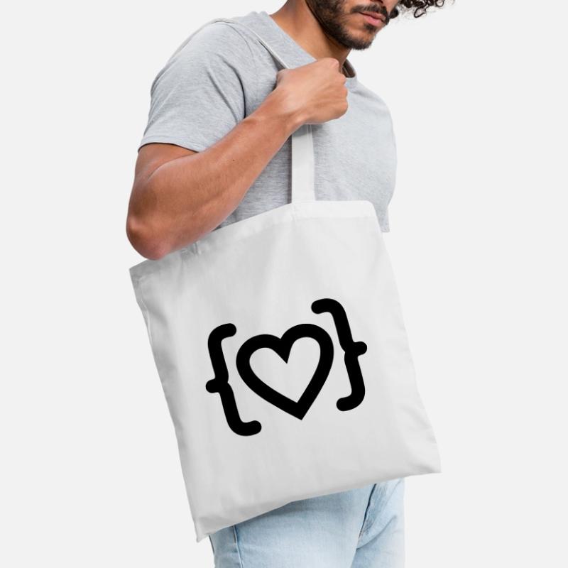 Cœur du logo du code du programmeur Sac en tissu