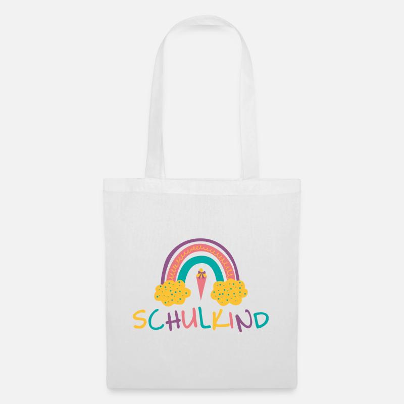 Schulkind - Regenbogen (2) - Stoffbeutel - Weiß