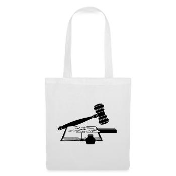Marteau droit avec livre - Sac en tissu - blanc - Devant
