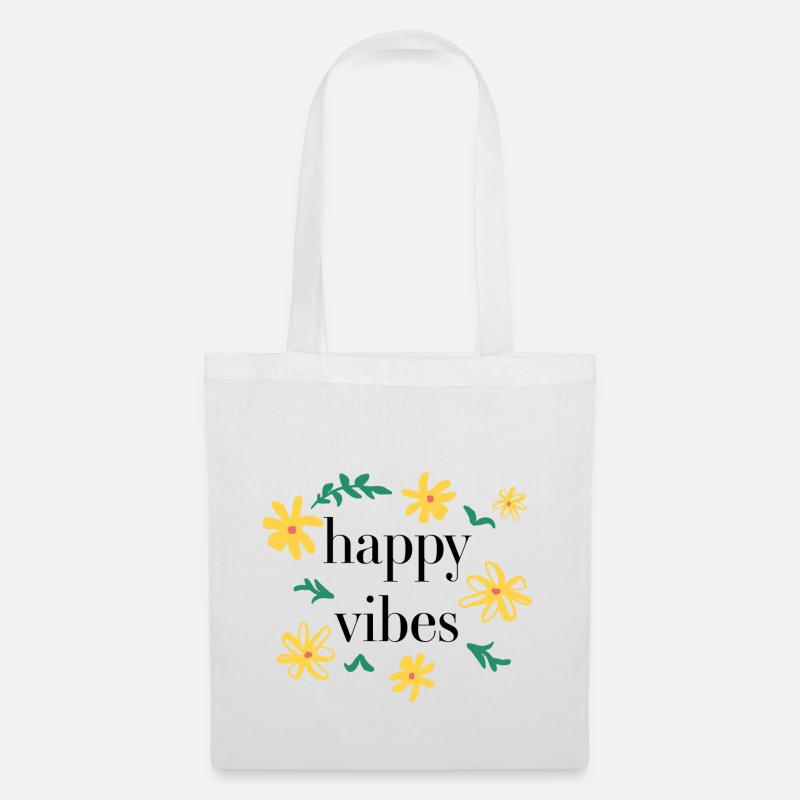 happy vibes - Stoffbeutel - Weiß