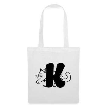 Katze Buchstabe K - Stoffbeutel - Weiß - Vorne