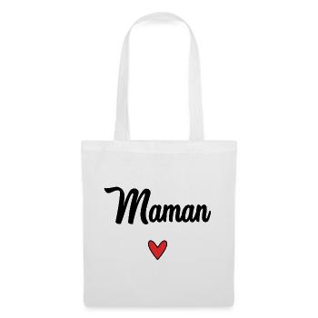 BONNE FÊTE. COEUR. BONNE FÊTE MAMAN. MAMAN - Sac en tissu - blanc - Devant