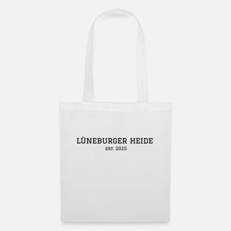 Lüneburger Heide "schwarz college" - Stoffbeutel - Weiß