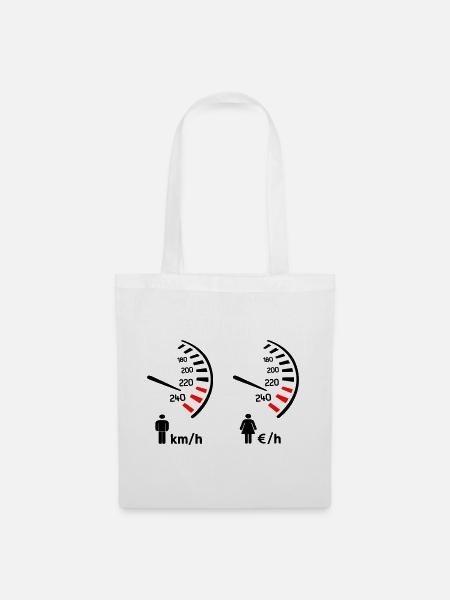 compteur de vitesse km/h et compteur de dépense  - Sac en tissu - blanc