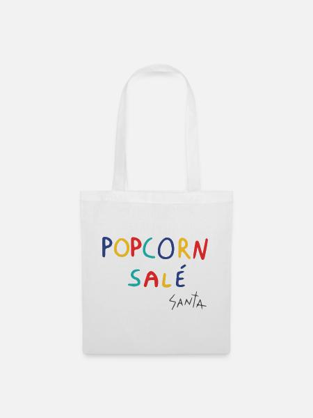 Gezouten popcorn - Stoffen tas - wit