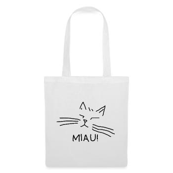 Propriétaire de chat Miaulement de chat - Sac en tissu - blanc - Devant