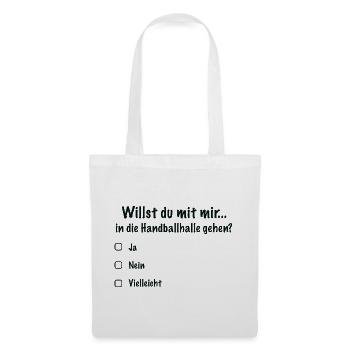 Handball Date Saying Invitation (Black) - Tote Bag - white - Front
