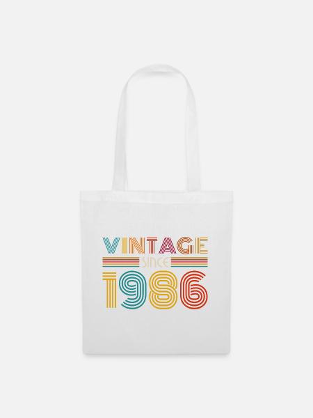 Retro 1986 Stripes - Stoffbeutel - Weiß