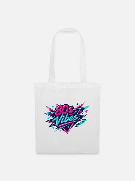 80s Vibes Neon Retro - Stoffbeutel - Weiß