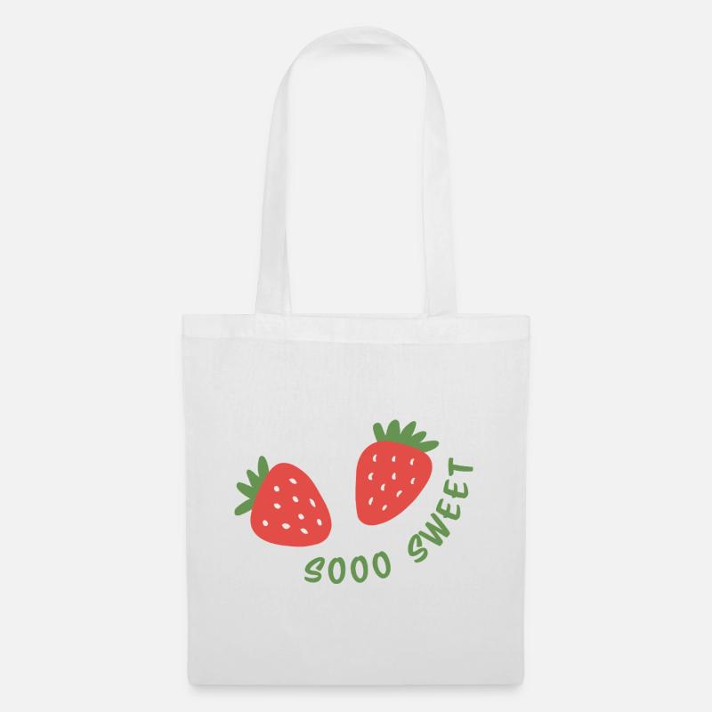 Sooo süßes Erdbeer-Design - Stoffbeutel - Weiß