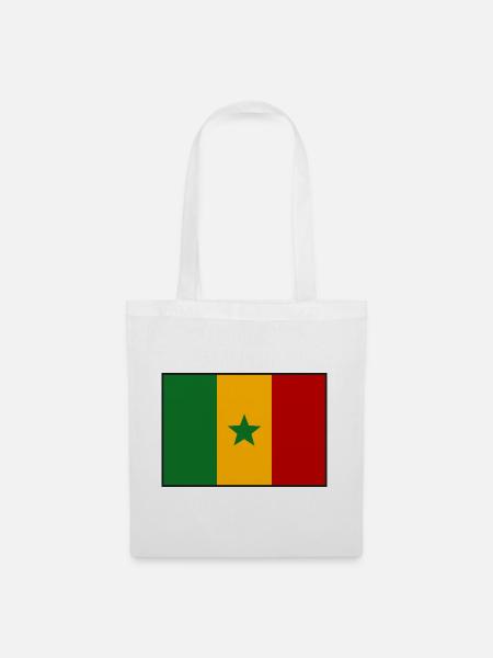 Senegal Flagge - Stoffbeutel - Weiß