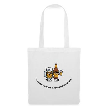 40. Geburtstag Bier Design - Immer an meiner Seite - Stoffbeutel - Weiß - Vorne