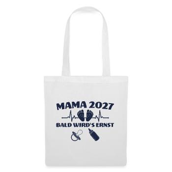 Werdende Mama 2027 Bald wird's ernst - Stoffbeutel - Weiß - Vorne