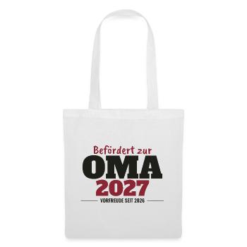 Befördert zur Oma 2027 - Stoffbeutel - Weiß - Vorne