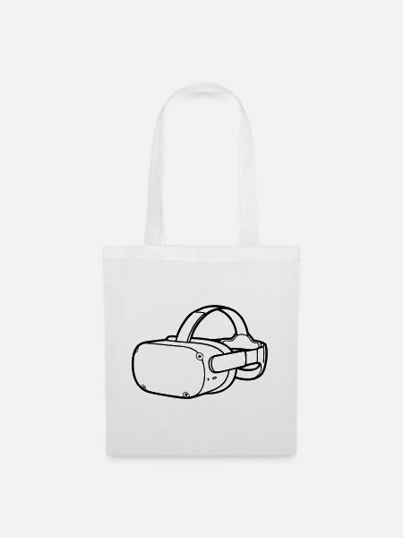 VR Brille Headset Grafik - Stoffbeutel - Weiß