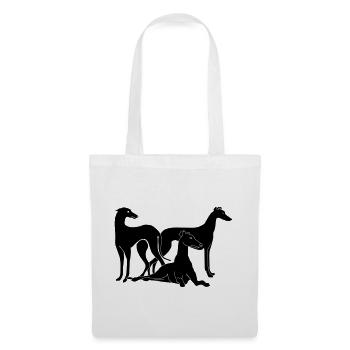 Gruppe Galgos / Greyhounds - Stoffbeutel - Weiß - Vorne