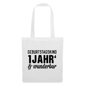 Geburtstagskind 1 wunderbar - Stoffbeutel - Weiß - Vorne