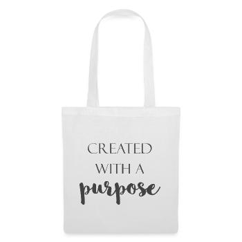 Created with a purpose - Stoffbeutel - Weiß - Vorne