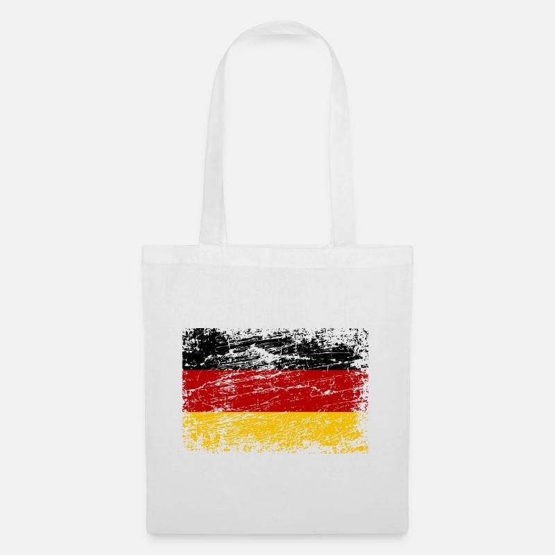 Deutsche Flagge im Vintage-Stil - Stoffbeutel - Weiß