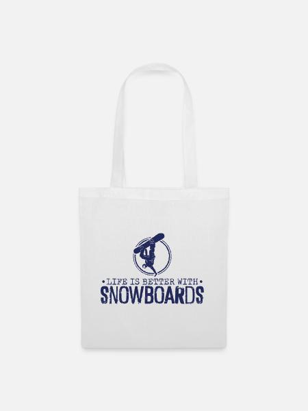 Snowboard Snowboarding Snowboardurlaub Snowboarder - Stoffbeutel - Weiß