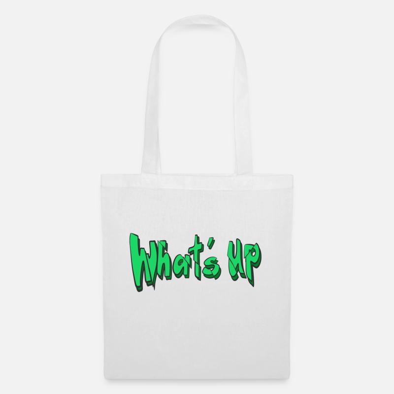 Whatˋs Up Schriftzug - Stoffbeutel - Weiß