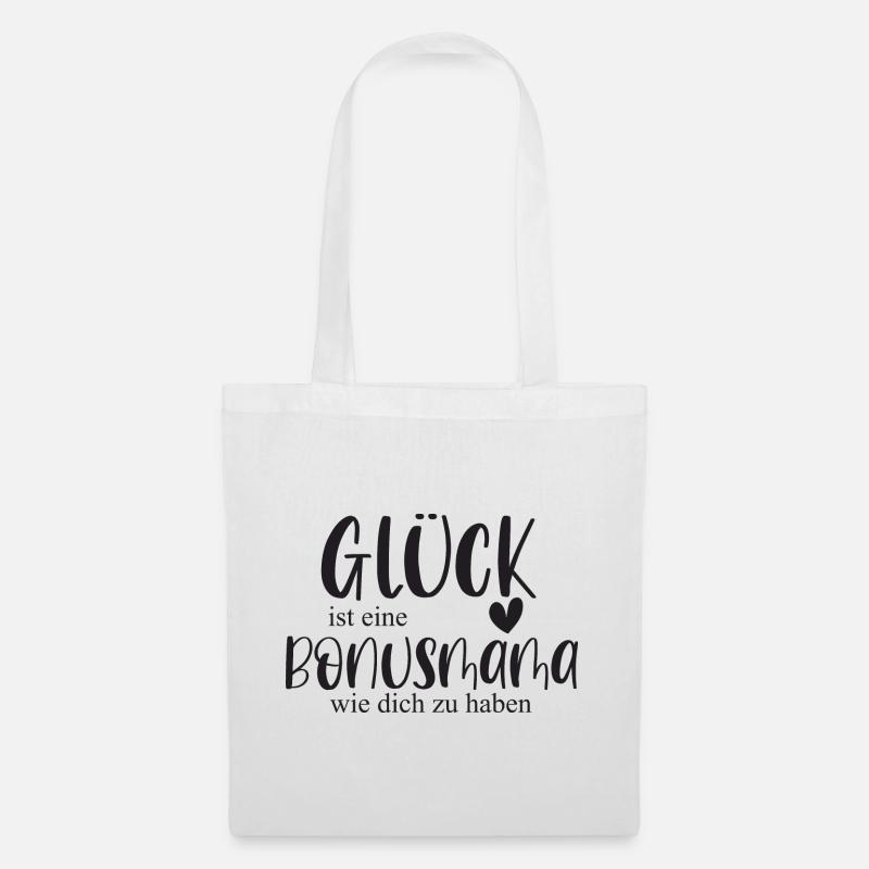 Bonusmama Muttertag Geschenk Mama Glück - Stoffbeutel - Weiß