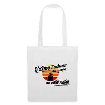 T-shirt café mug Café au petit matin - Sac en tissu - blanc - Devant
