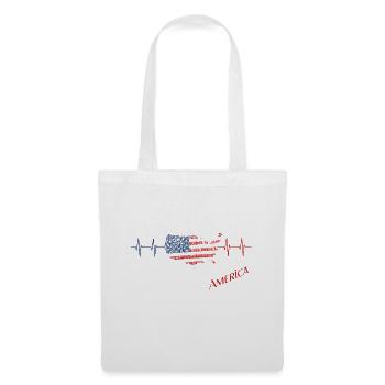 USA America - Stoffbeutel - Weiß - Vorne