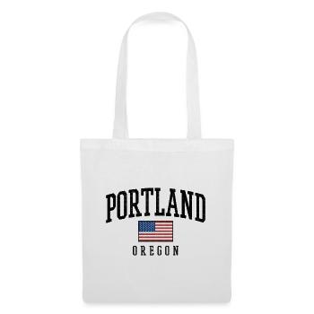 Portland, Oregon, États-Unis, Flag Graphic Design - Sac en tissu - blanc - Devant