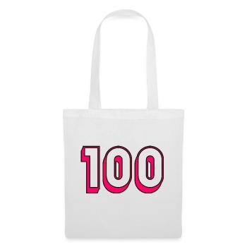100. 100 JAHRE. 100-jähriges Jubiläum. GEBURTSTAG 100 - Stoffbeutel - Weiß - Vorne
