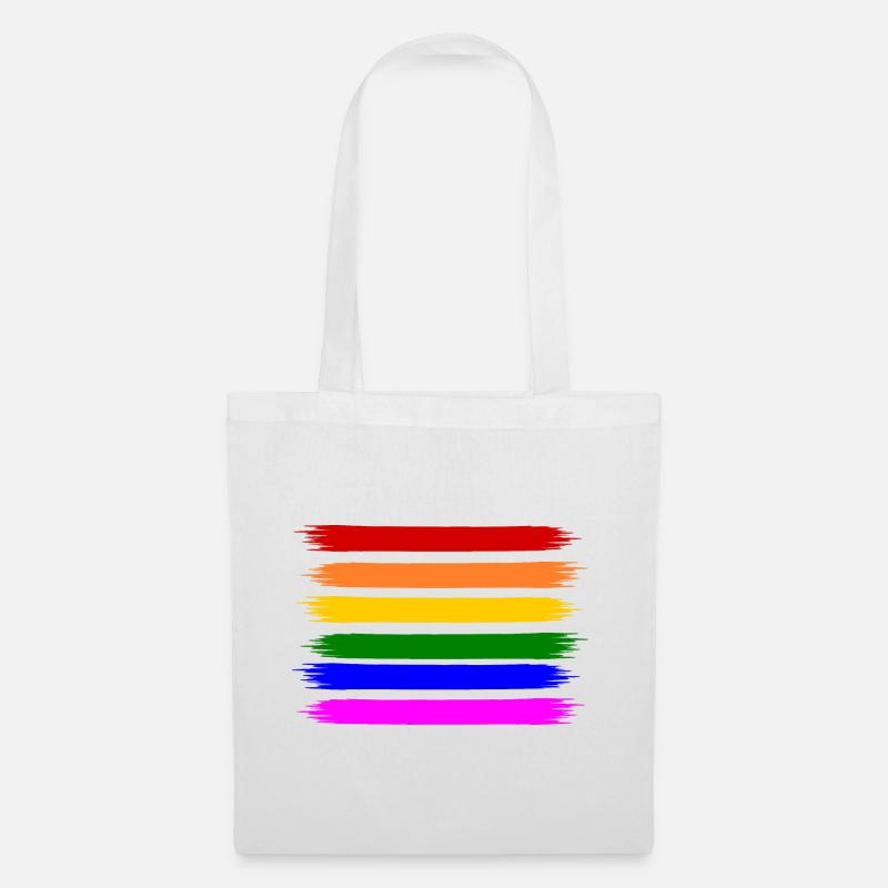 Regenbogen Regenbogenfahne - Stoffbeutel - Weiß