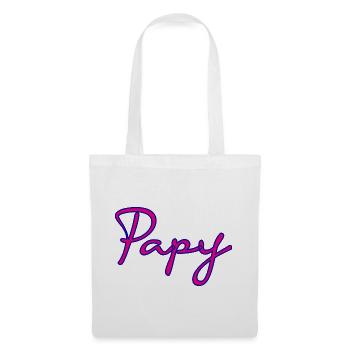 PAPY. FÊTE DES PÈRES. BONNE FÊTE PAPY. JE T'AIME. - Sac en tissu - blanc - Devant