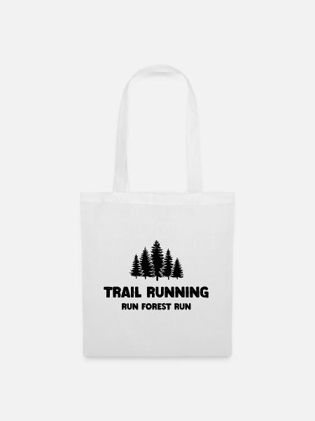 Trailrunning - Run Forest Run - Stoffbeutel - Weiß