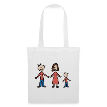 Famille - Sac en tissu - blanc - Devant
