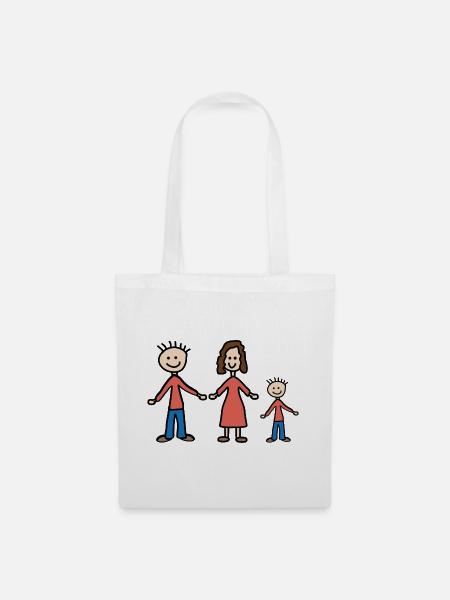 Familie - Stoffbeutel - Weiß
