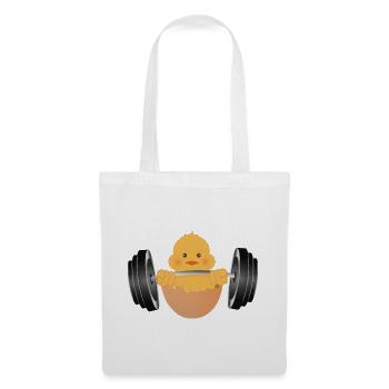 Bodybuilder chick with dumbbell during workout - Tote Bag - white - Front