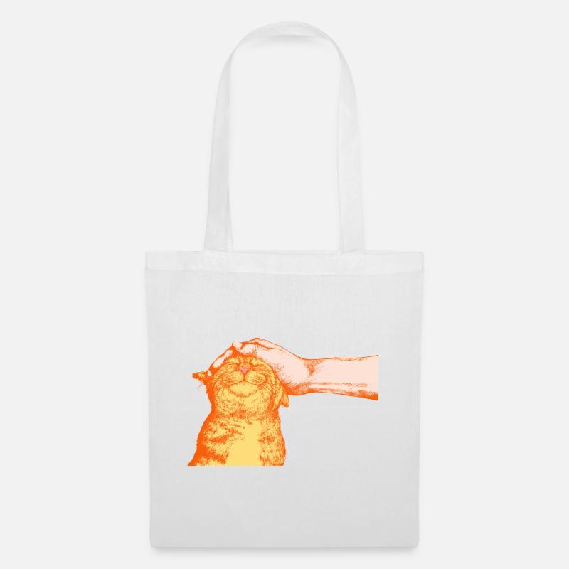 DIE GLÜCKLICHE KATZE - Stoffbeutel - Weiß