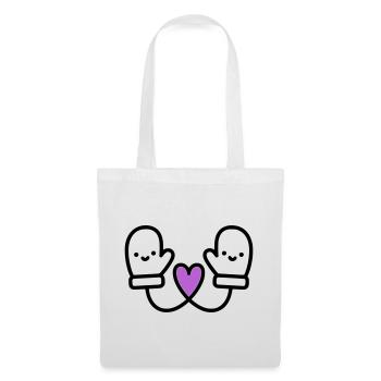 Cute Gloves with Heart | Winter Love - Tote Bag - white - Front