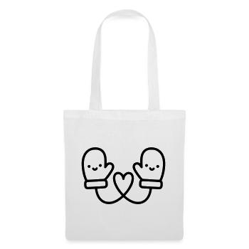 Cute Gloves with Heart | Winter Love - Tote Bag - white - Front