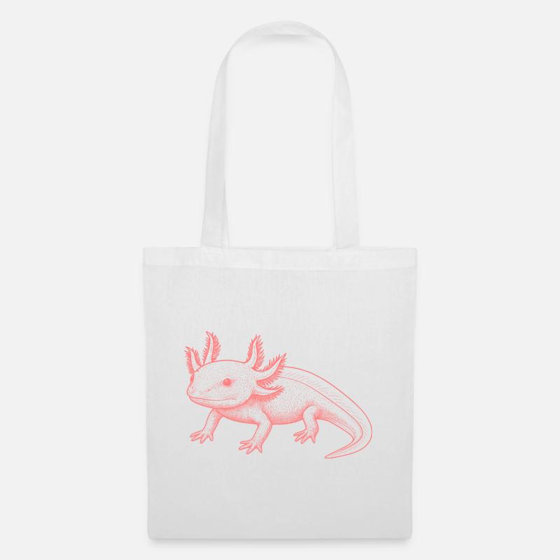 Axolotl Linenstil – rosa - Stoffbeutel - Weiß