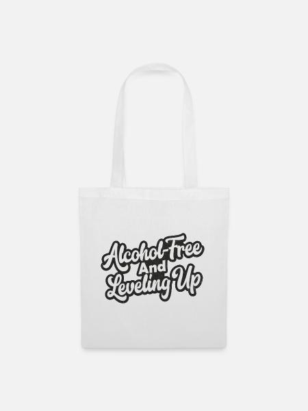 Alcohol-Free And Leveling Up - Stoffbeutel - Weiß