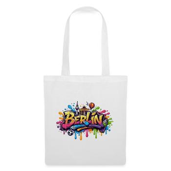 Berlin Graffiti Lettering with Colour Effects - Tote Bag - white - Front