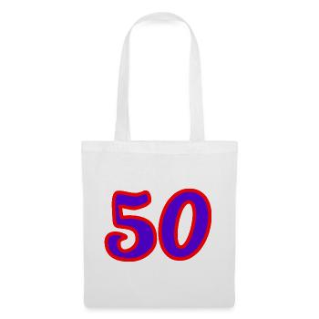 50. 50 JAHRE. 50-JÄHRIGES JUBILÄUM. 50-JÄHRIGES JUBILÄUM. - Stoffbeutel - Weiß - Vorne