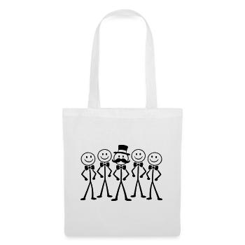 Bräutigam Freunde Strichmännchen Schwarz Symbol - Stoffbeutel - Weiß - Vorne