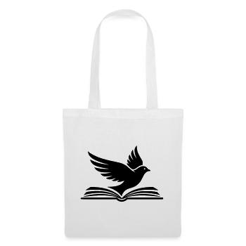 Silhouette d’oiseau de livre noir - Sac en tissu - blanc - Devant